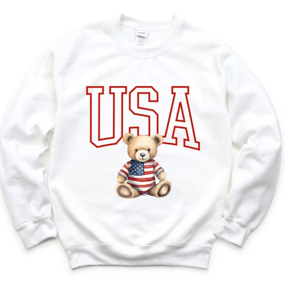 NWT - Simply Sage Market USA Bear Sweatshirt - Size Large